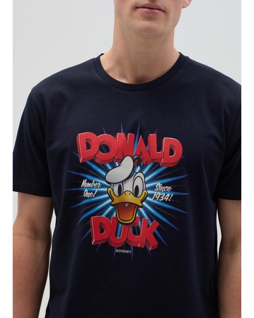 Pigiama Corto Con Stampa Donald Duck 90, Uomo, , Taglia di Disney in Blue da Uomo