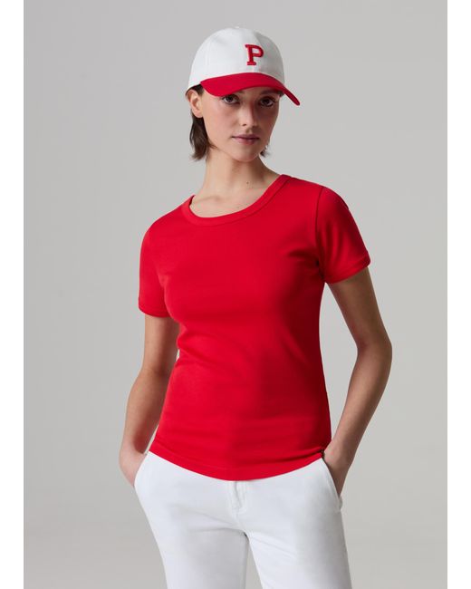 T-Shirt Girocollo di Piombo in Red