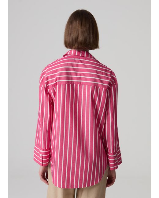 Camicia A Righe Con Tasche, Donna, , Taglia di Piombo in Pink