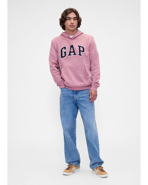 Felpa Con Cappuccio E Logo, Uomo, Taglia di Gap in Pink da Uomo