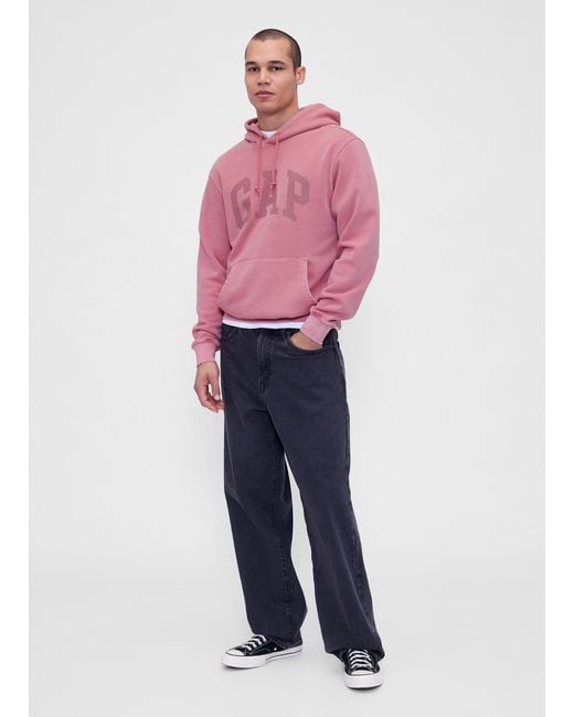 Felpa Con Cappuccio E Tasca A Marsupio, Uomo, Taglia di Gap in Pink da Uomo