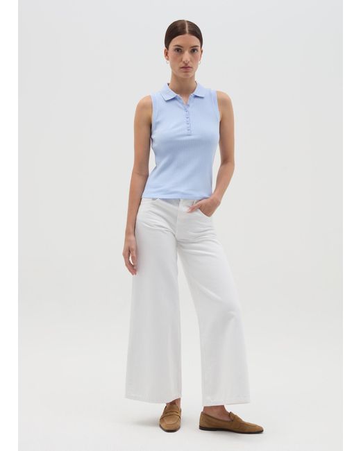 Ovs Polo Smanicata A Costine Azzurra, Donna, Taglia di OVS in White