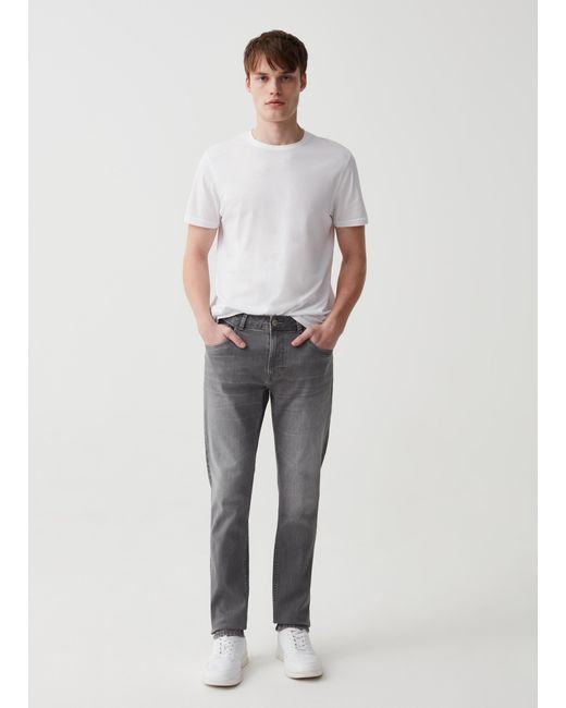 Ovs , Jeans Skinny Fit Stretch Cinque Tasche, Uomo, , Taglia di OVS in Gray da Uomo