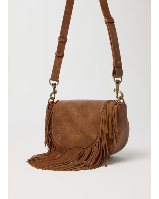 Borsa Con Frange, Donna, Taglia di Piombo in Brown