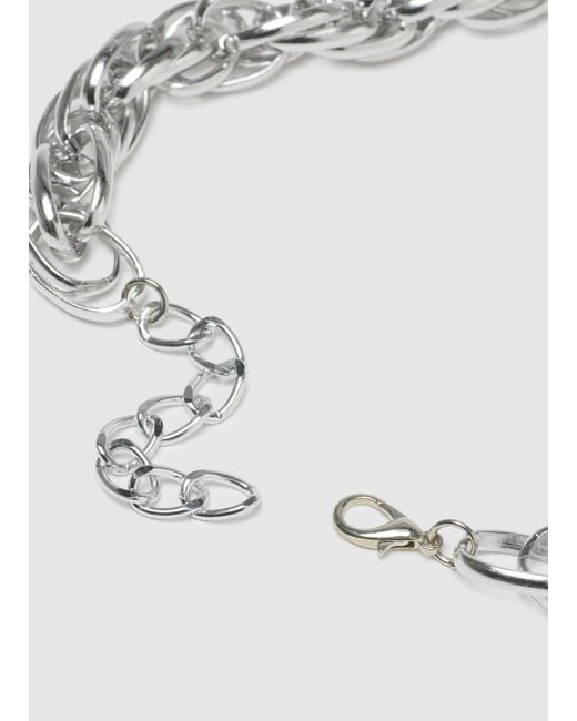 Collana A Catena Grigia, Donna, Taglia di Piombo in White