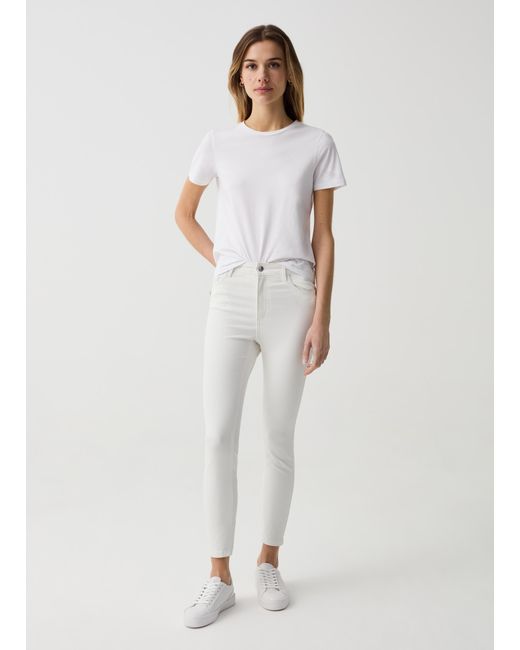 Ovs , Jeans Skinny Fit Cropped Cinque Tasche, Donna, , Taglia di OVS in White