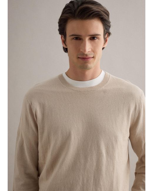 Pullover Girocollo di Piombo Contemporary in Natural da Uomo