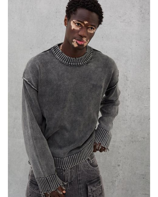 Crewneck Distressed Pullover Vintage, Uomo, Taglia di Utopia in Gray da Uomo