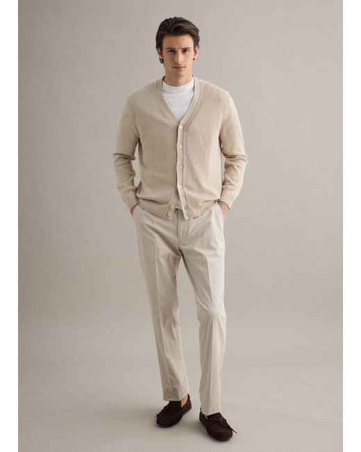Cardigan di Piombo Contemporary in Natural da Uomo
