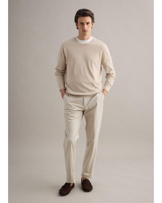 Pullover Girocollo di Piombo Contemporary in Natural da Uomo
