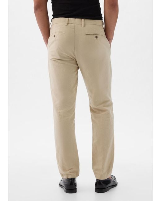 Pantalone slim fit in lino e cotone di Gap in Multicolor da Uomo