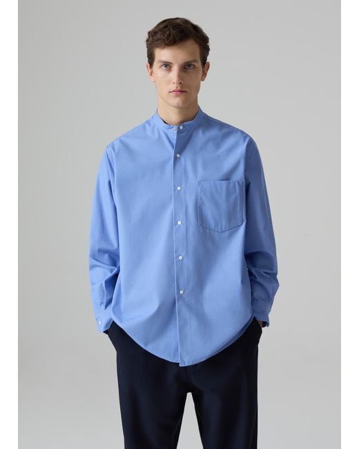 Camicia Regular Fit Collo Alla Coreana Selection Taglia di Piombo in Blu Lyst