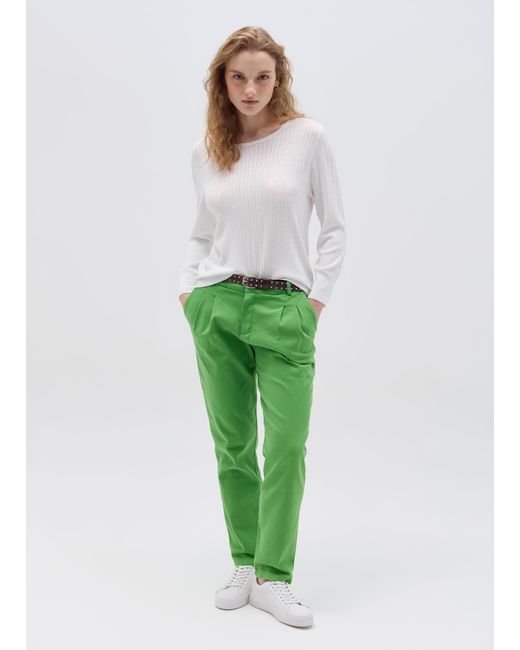 Pantalone Carrot Fit Con Cintura E Pinces, Donna, , Taglia di Hybrid in Green