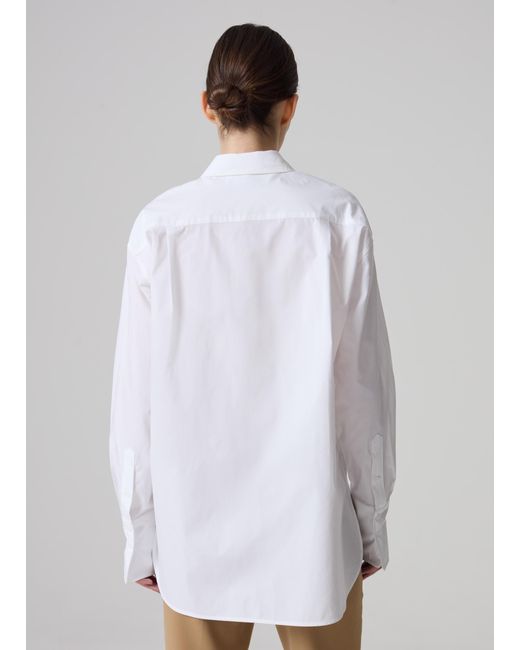 Camicia Con Plastron Plisse Contemporary, Donna, , Taglia di Piombo in White