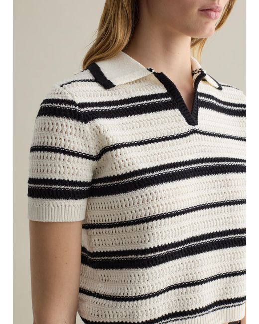Maglia A Righe Bianco E Nero di Piombo in Natural
