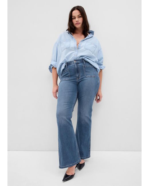 Jeans Flare Fit A Vita Alta, Donna, , Taglia di Gap in Blue