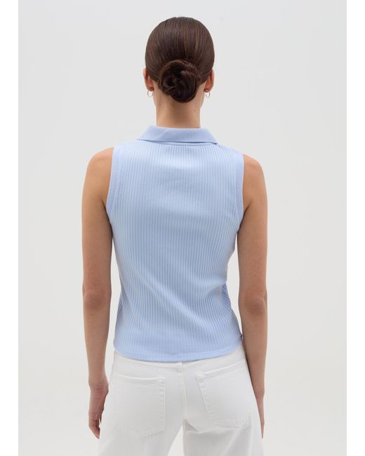 Ovs Polo Smanicata A Costine Azzurra, Donna, Taglia di OVS in White