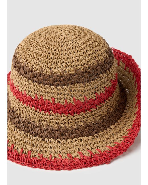 Ovs Cappello Da Donna Con Strisce Marroni E Rosse, Taglia di OVS in Multicolor