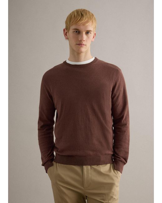 Pullover Girocollo di Piombo Contemporary in Brown da Uomo