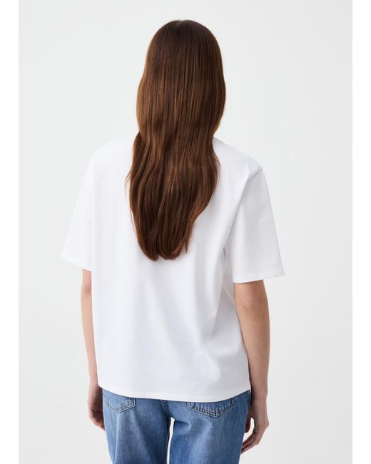 Ovs , T-Shirt Girocollo Con Dettagli Cut Out, Donna, , Taglia di OVS in White