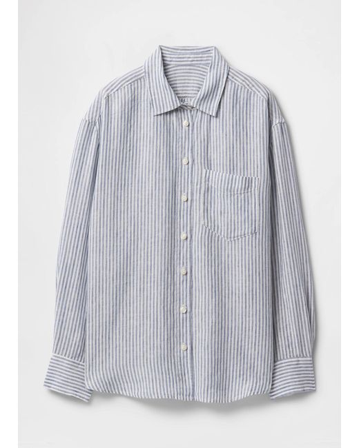 Camicia A Righe Bianche E Blu Ampia di Gap in Gray
