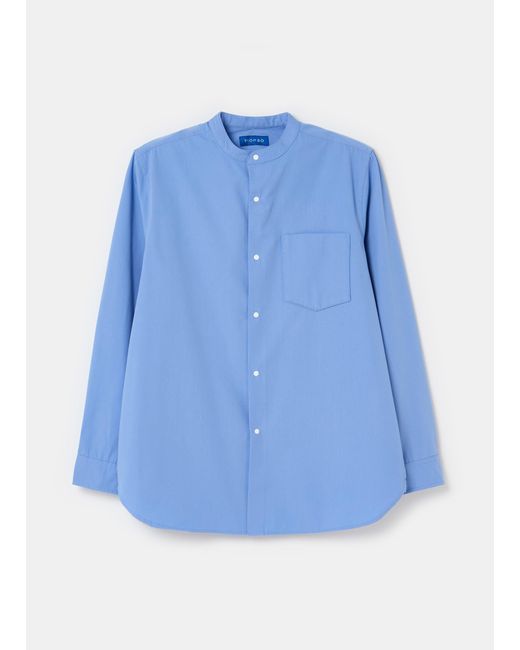 Camicia Regular Fit Collo Alla Coreana Selection, , , Taglia di Piombo in Blue