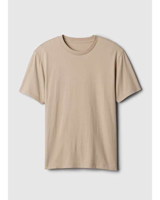 T-Shirt Girocollo di Gap in Natural da Uomo