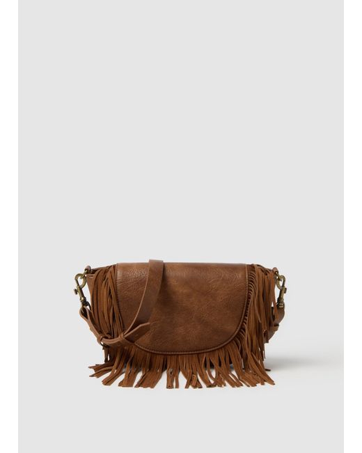 Borsa Con Frange, Donna, Taglia di Piombo in Brown