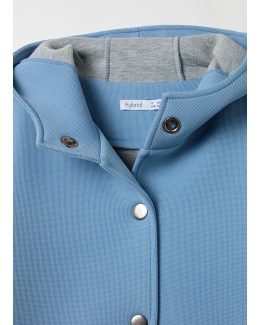 Cappotto Con Cappuccio E Bottoni, Donna, Taglia di Hybrid in Blue