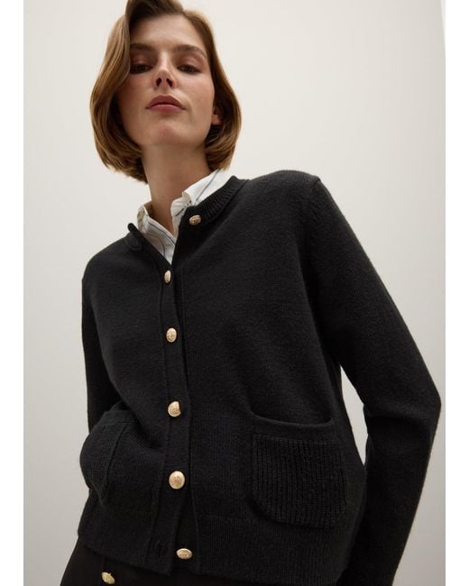 Cardigan Regular Fit Con Bottoni, Donna, Taglia di Piombo in Black