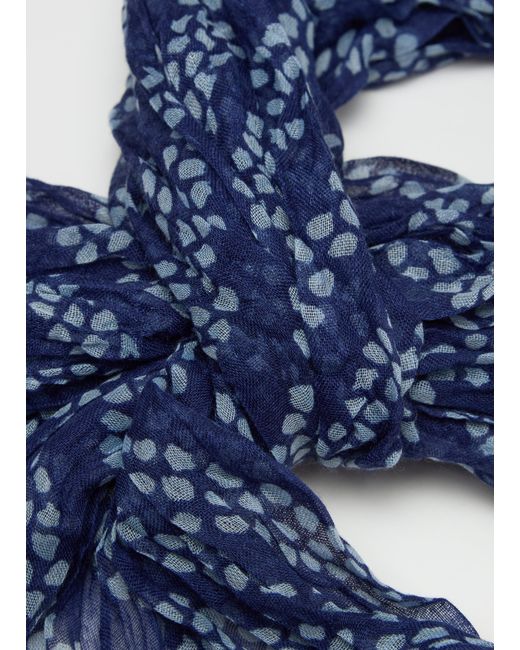 Ovs Pashmina Effetto Crinkle Stampa All-Over, Donna, Taglia di OVS in Blue