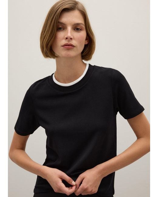 T-Shirt Nera Regular Fit, Donna, Taglia di Piombo in Black