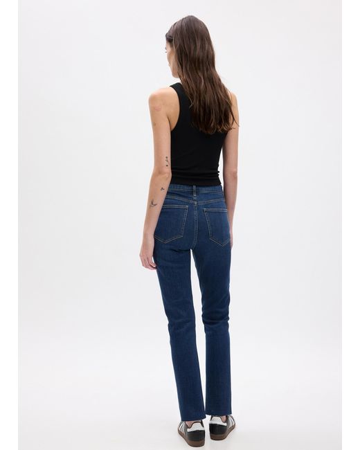 Jeans Slim Fit A Vita Alta Con Orlo A Vivo, Donna, , Taglia di Gap in Blue