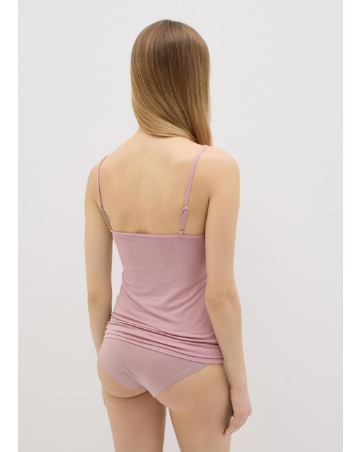 Ovs Canotta Intima Scollo A V Con Pizzo, Donna, Taglia di OVS in Pink