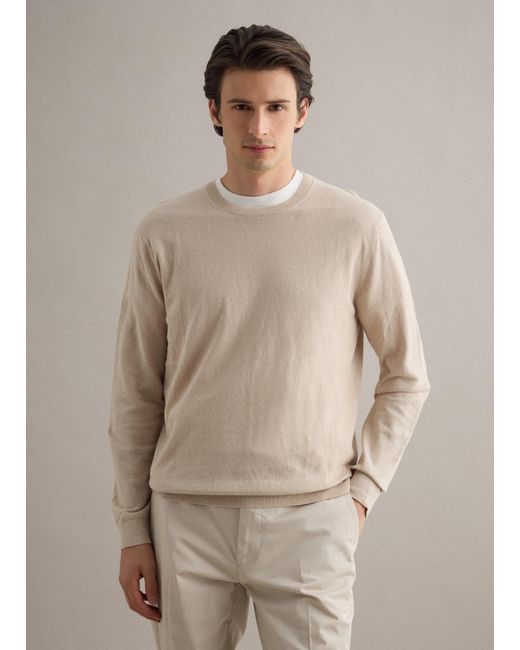 Pullover Girocollo di Piombo Contemporary in Natural da Uomo