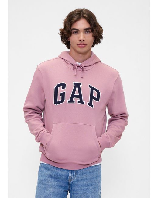 Felpa Con Cappuccio E Logo, Uomo, Taglia di Gap in Pink da Uomo