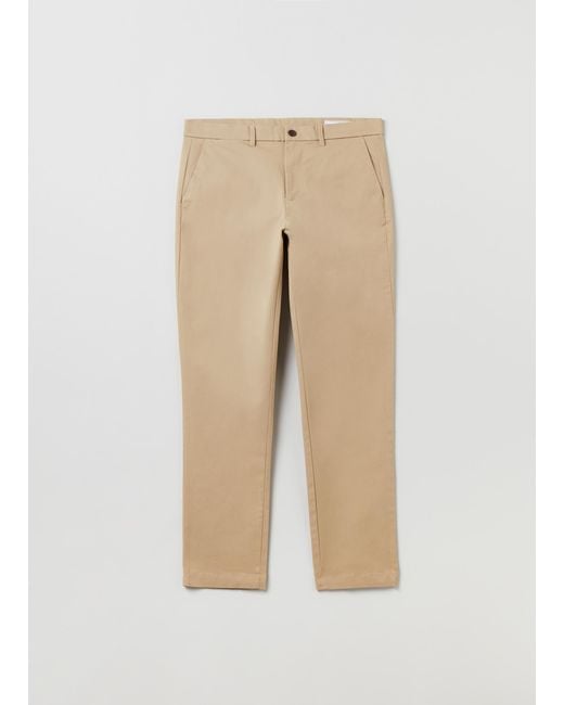 , Pantaloni Chino Slim Fit In Cotone Stretch, , Beige, Taglia: 28X30 di Gap in Natural da Uomo