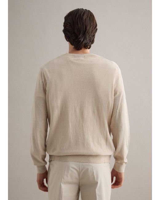Pullover Girocollo di Piombo Contemporary in Natural da Uomo