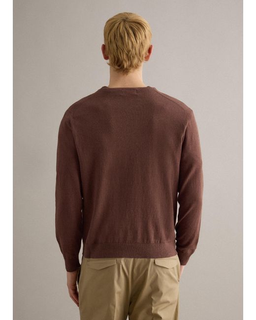 Pullover Girocollo di Piombo Contemporary in Brown da Uomo