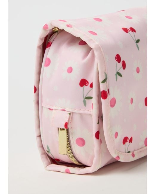 Ovs Beauty Case Da Viaggio Stampato Con Gancio, Donna, Taglia di OVS in Pink