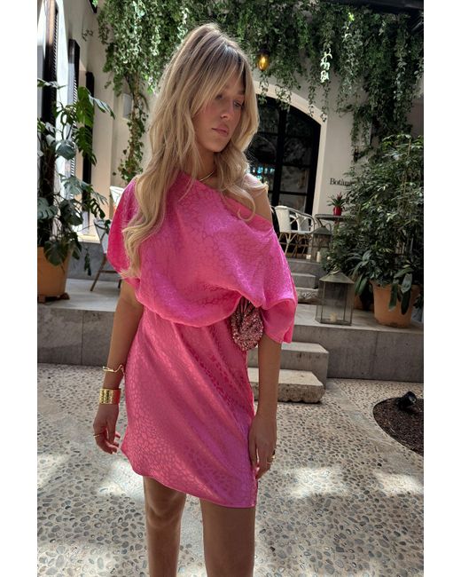 Never Fully Dressed Pink Jacquard Mini Tilly Dress