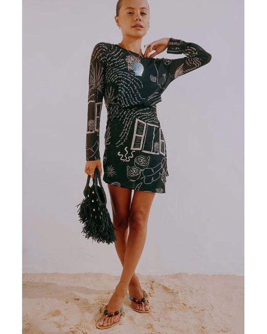 Never Fully Dressed Multicolor Mono Palma Mesh Mini Dress