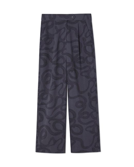 Never Fully Dressed Multicolor Charcoal Snake Arden Trousers