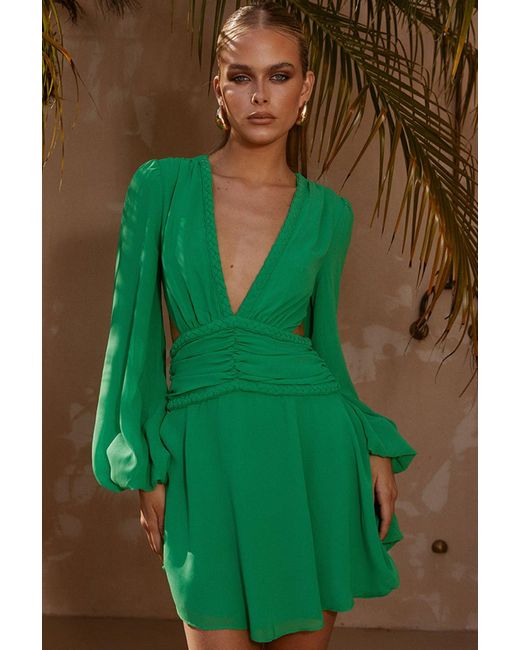 Runaway the Label Green Brady L/S Mini Dress