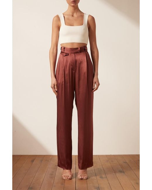 Shona Joy Silk Thalia High Waisted Tailored Pant Lyst