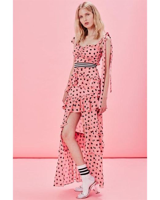 For Love & Lemons Pink Maison Maxi Dress