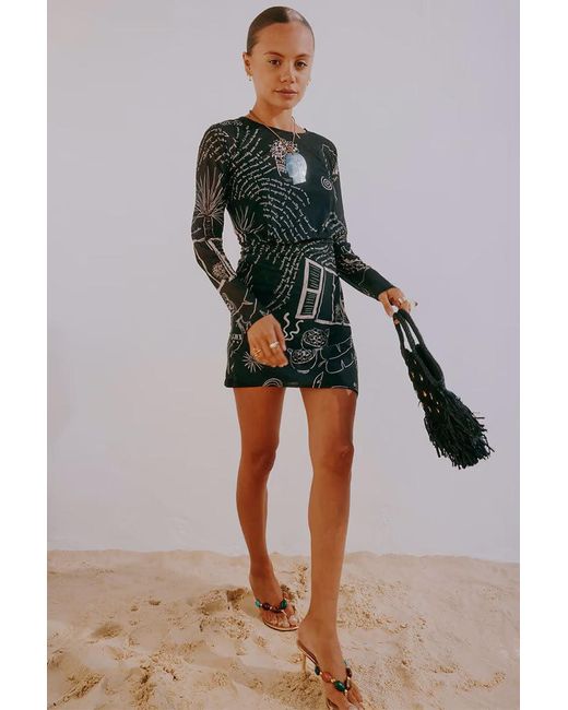 Never Fully Dressed Multicolor Mono Palma Mesh Mini Dress
