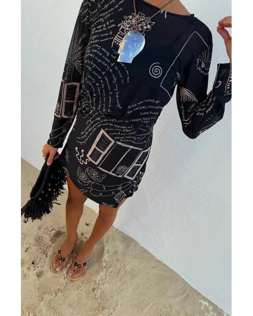Never Fully Dressed Multicolor Mono Palma Mesh Mini Dress