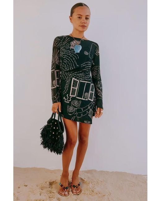 Never Fully Dressed Multicolor Mono Palma Mesh Mini Dress