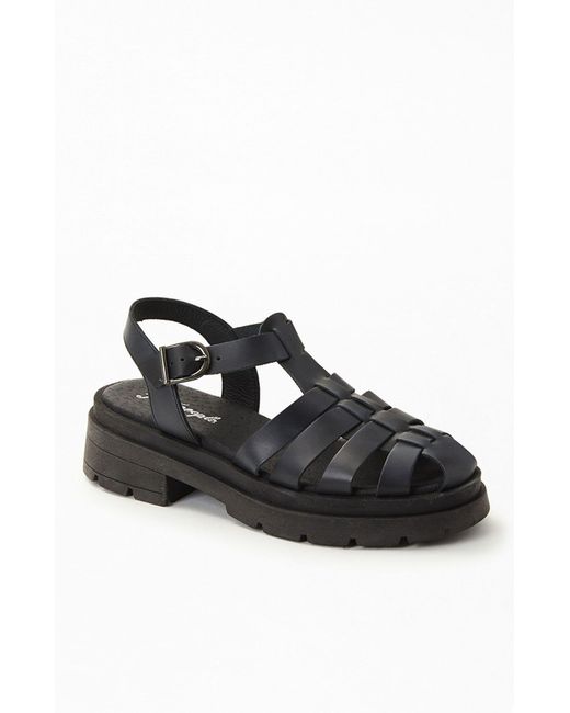 Free People Leather Delaney Fisherman Platform Sandals in Black - Lyst